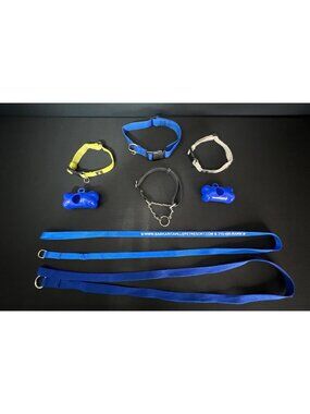 Top Paw Dog Training & Walking Set - 4 Collars 2 Leashes 2 Waste Bag Dispensers
